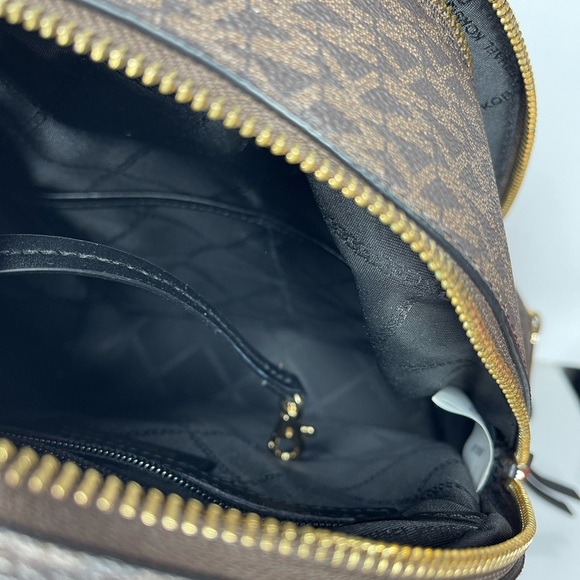 Michael Kors Rhea Studded Leopard Print Calf Hair Backpack - Picture 11 of 16